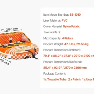 Towable Tube for Boating 1-4 Riders